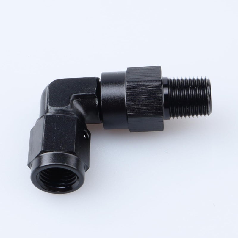 AC PERFORMANCE -3 AN Female to 1/8" NPT Male 90 Degree Swivel Adapter Fitting, Black Aluminum - Image 4